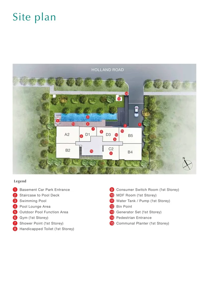 Site plan of The Enclave . Holland in Singapore