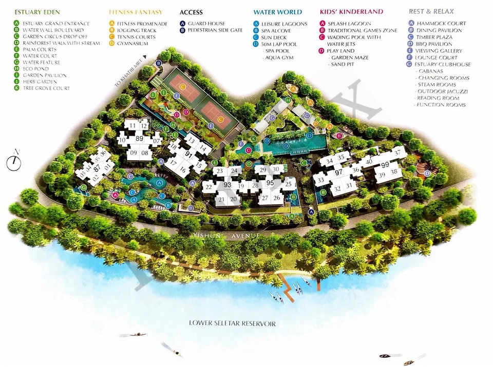 Site plan of The Estuary in Singapore