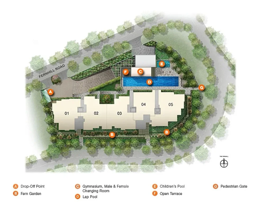 Site plan of The Fernhill in Singapore
