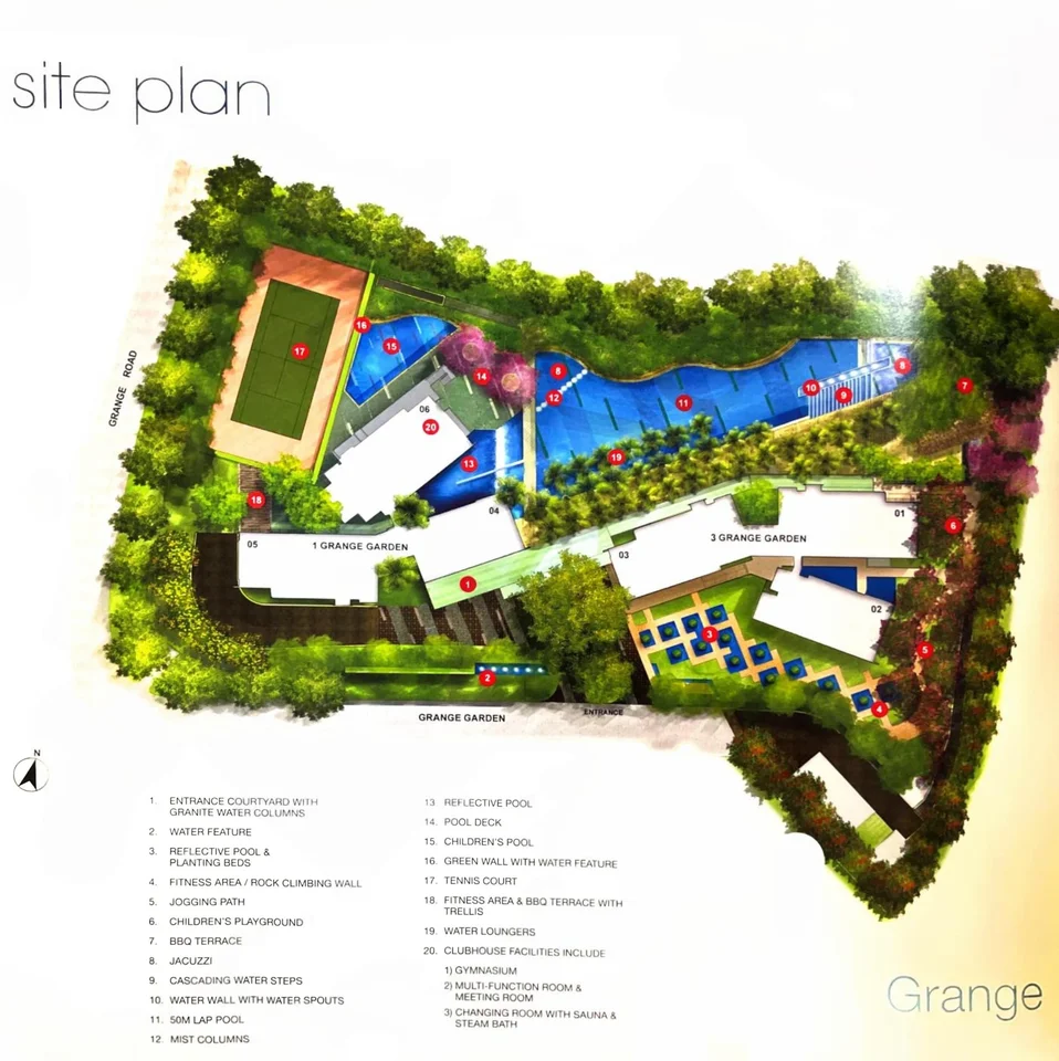 Site plan of The Grange in Singapore
