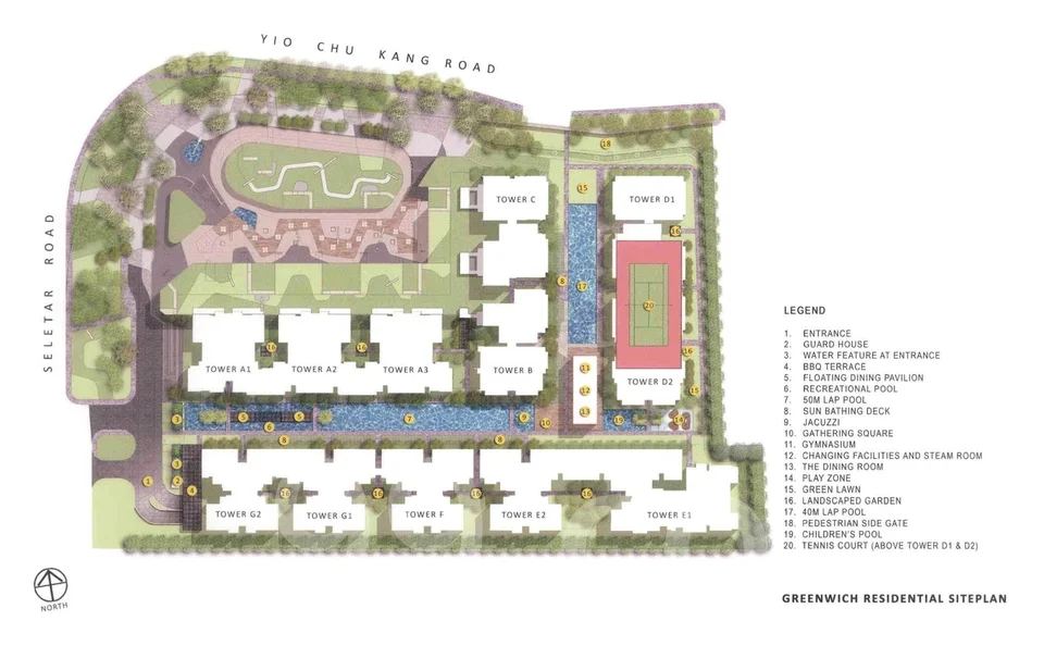 Site plan of The Greenwich in Singapore