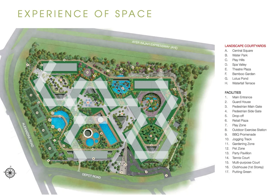 Site plan of The Interlace in Singapore