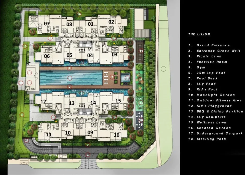 Site plan of The Lilium in Singapore
