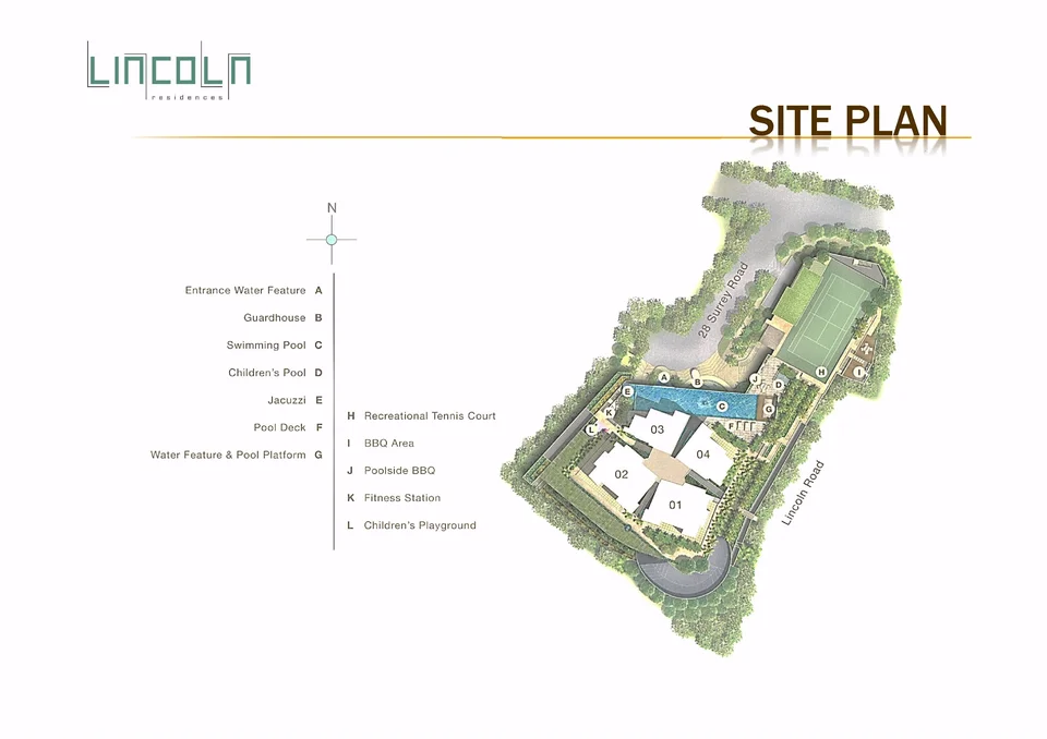 Site plan of The Lincoln Residences in Singapore