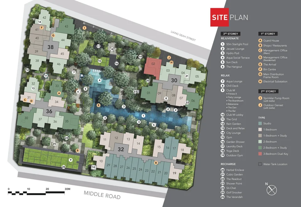 Site plan of The M in Singapore
