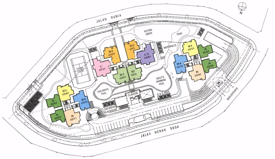 Site plan of The Merasaga in Singapore