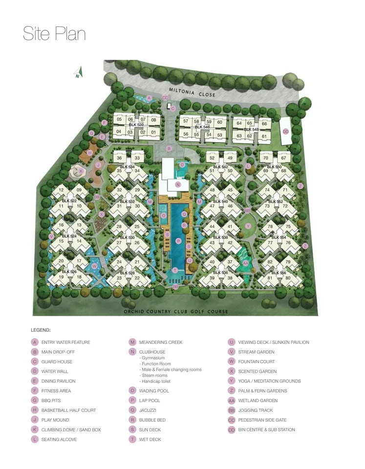 Site plan of The Miltonia Residences in Singapore