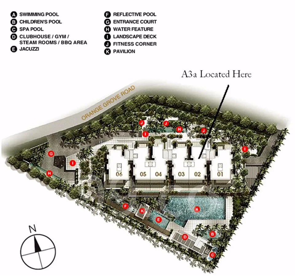 Site plan of The Orange Grove in Singapore