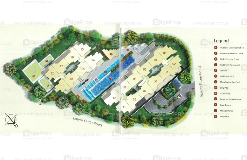 Site plan of The Pearl @MOUNT Faber in Singapore