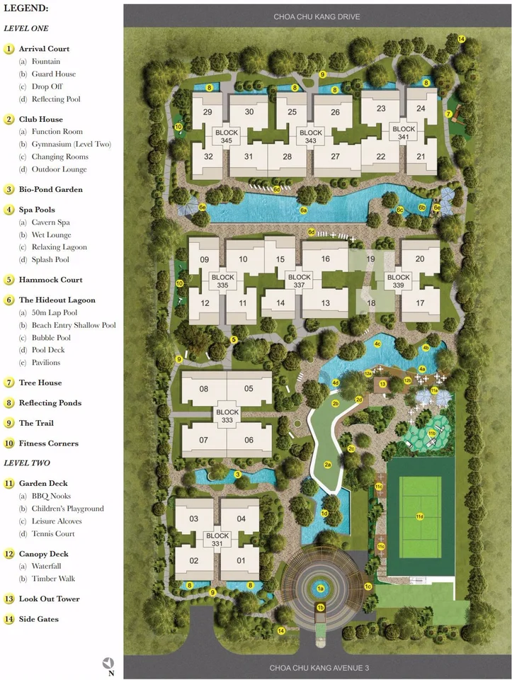 Site plan of The Rainforest in Singapore