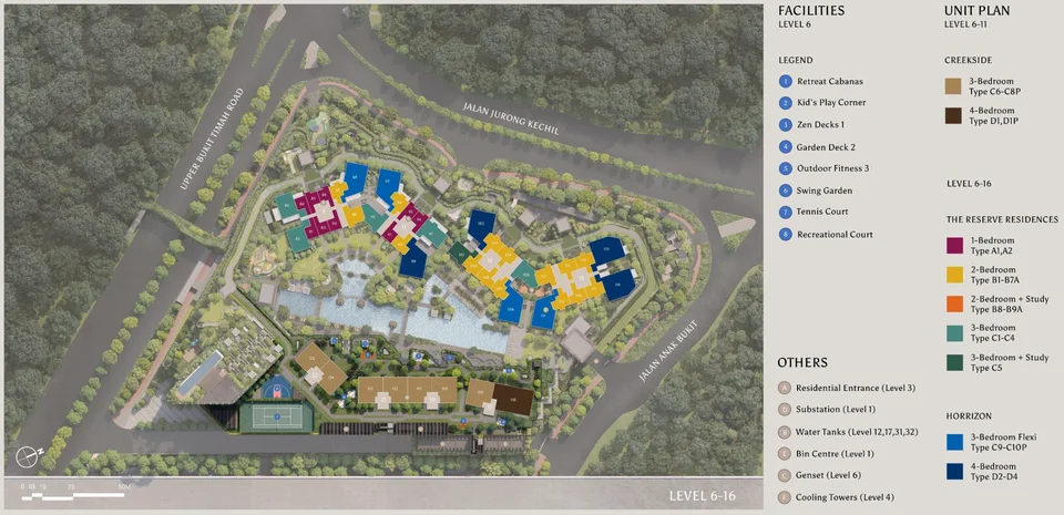 Site plan of The Reserve Residences in Singapore