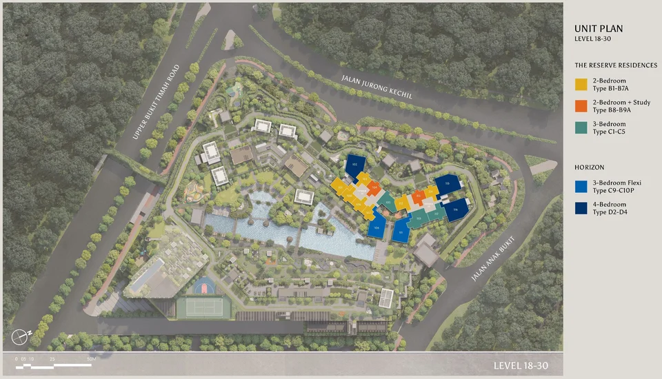 Site plan of The Reserve Residences in Singapore