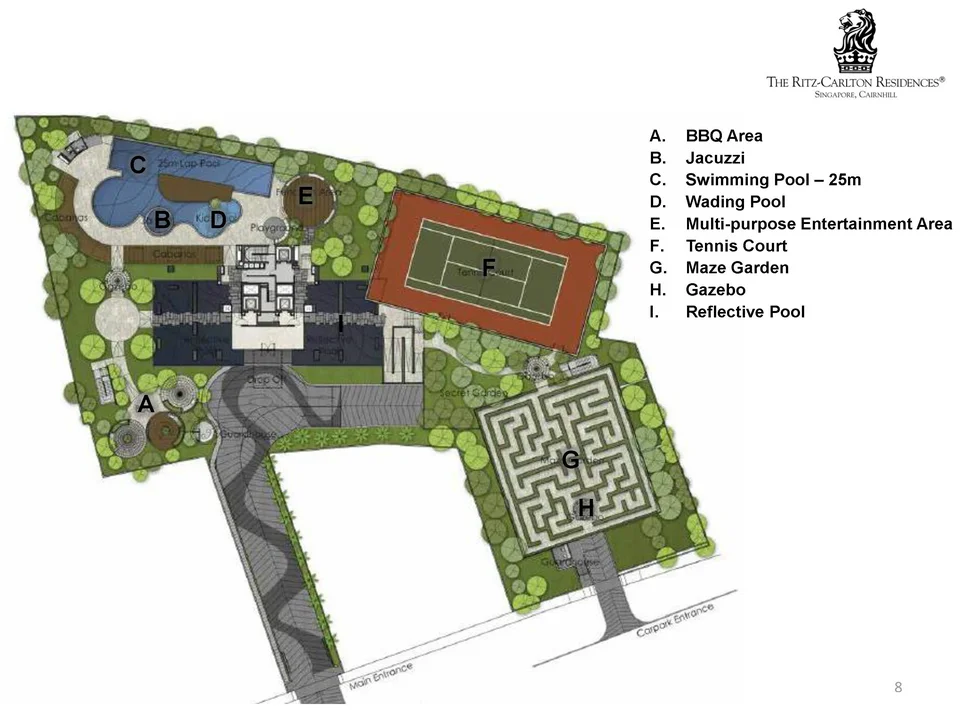 Site plan of The Ritz-Carlton Residences Singapore Cairnhill in Singapore