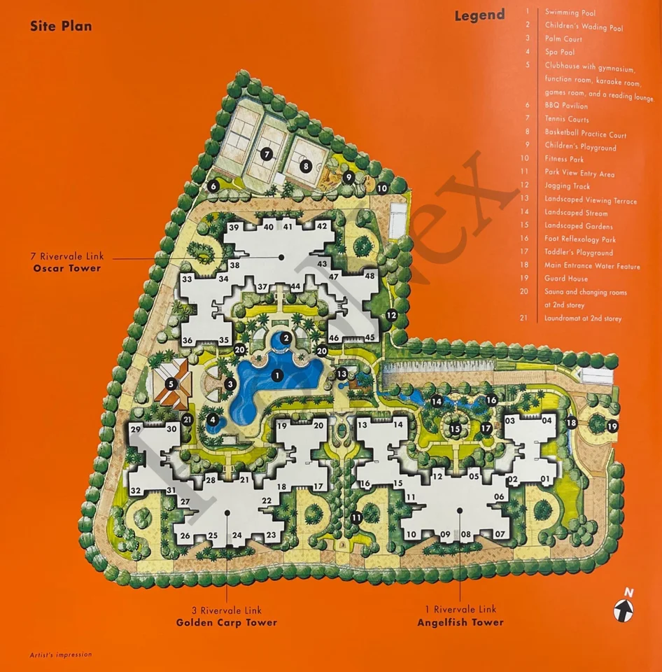 Site plan of The Rivervale in Singapore
