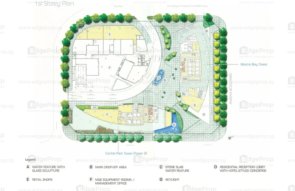 Site plan of The Sail @MARINA Bay in Singapore