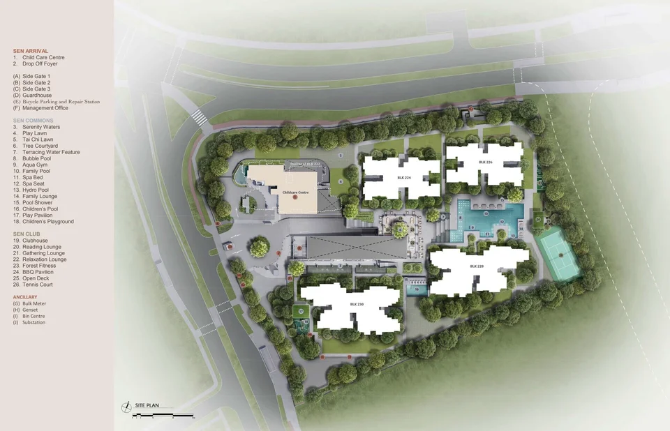 Site plan of The Sen in Singapore