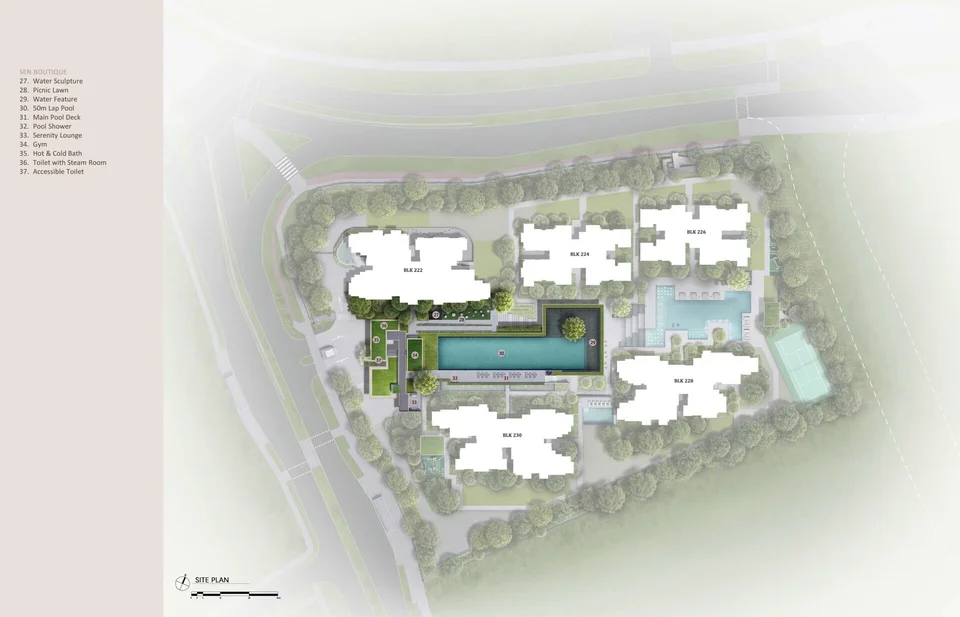 Site plan of The Sen in Singapore