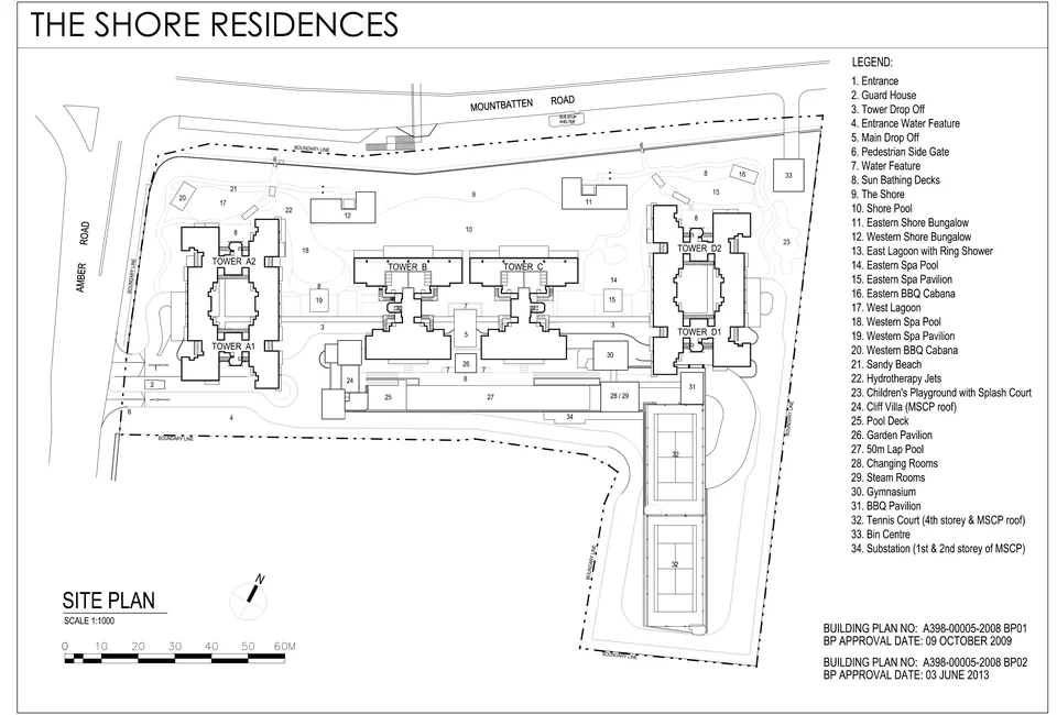 Site plan of The Shore Residences in Singapore