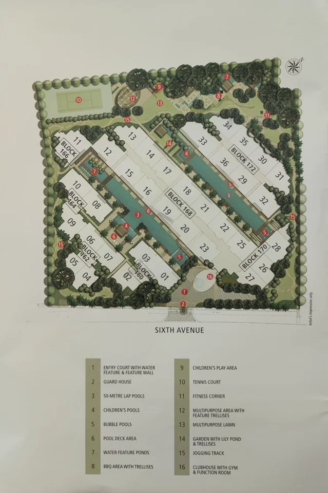 Site plan of The Sixth Avenue Residences in Singapore