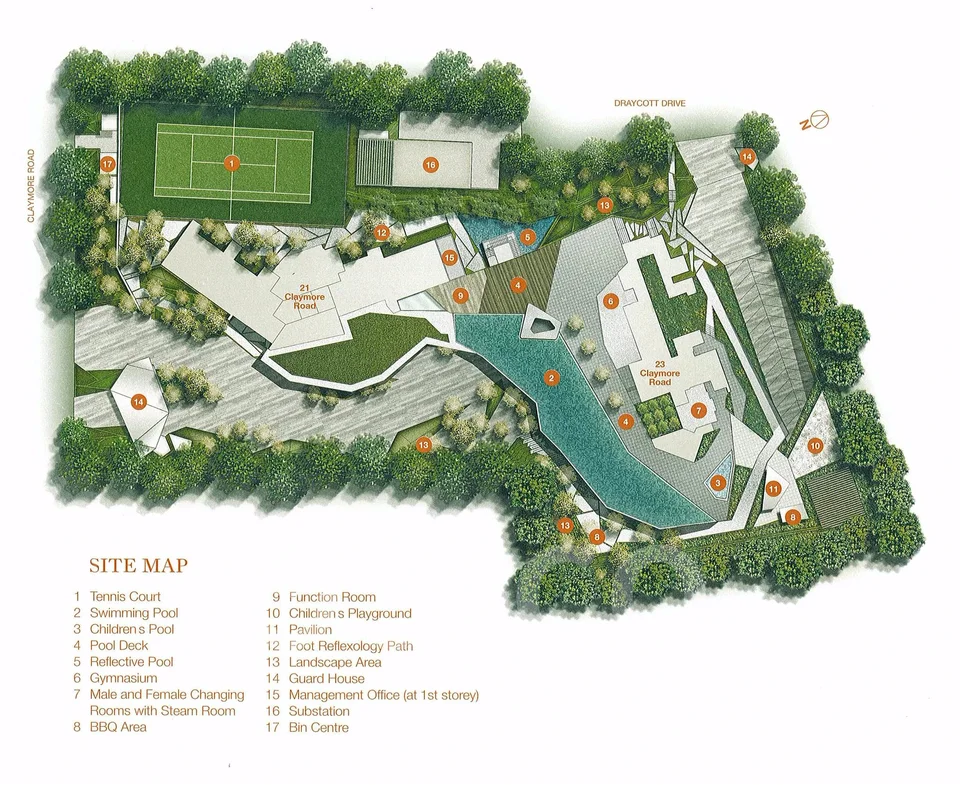 Site plan of The Tate Residences in Singapore