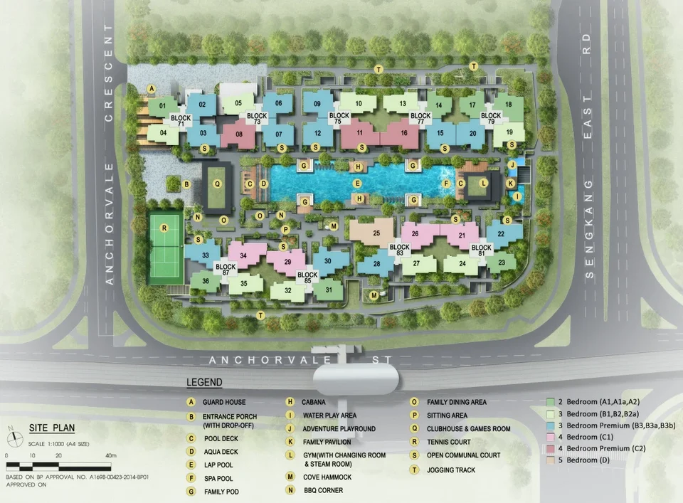 Site plan of The Vales in Singapore