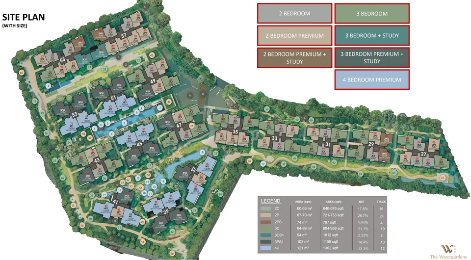 Site plan of The Watergardens At Canberra in Singapore