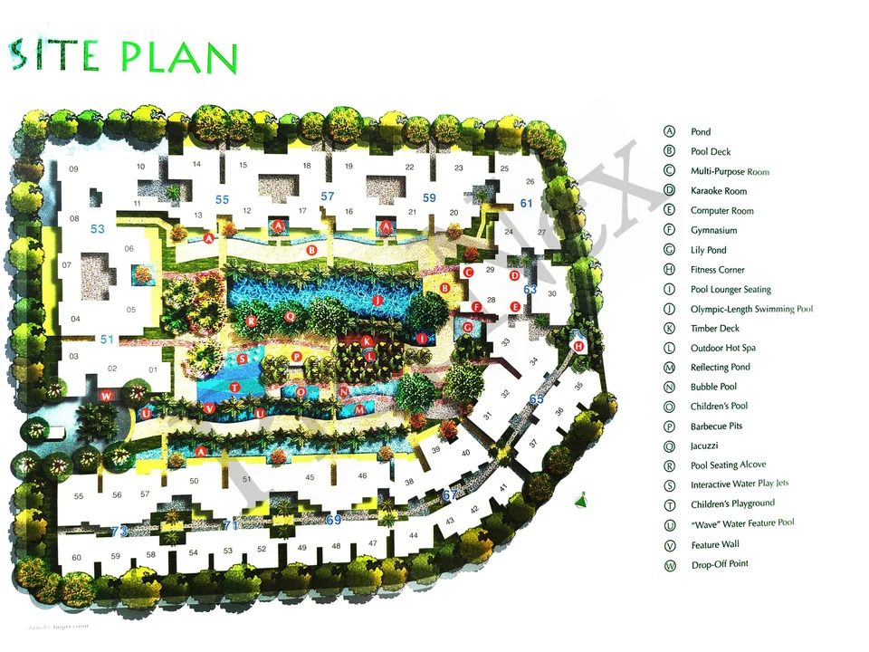 Site plan of The Waterina in Singapore