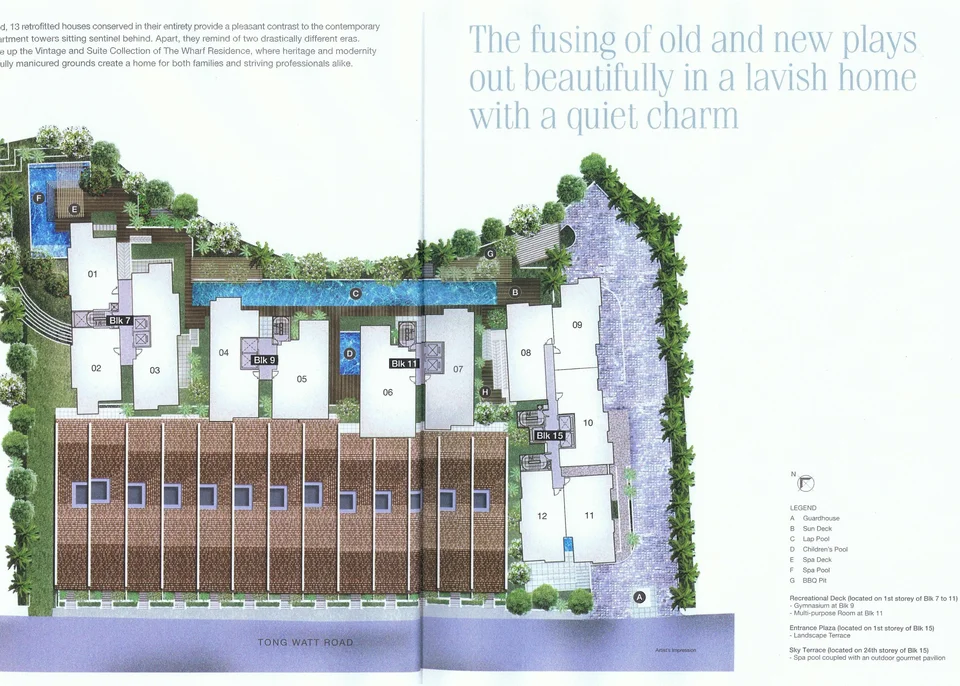 Site plan of The Wharf Residence in Singapore