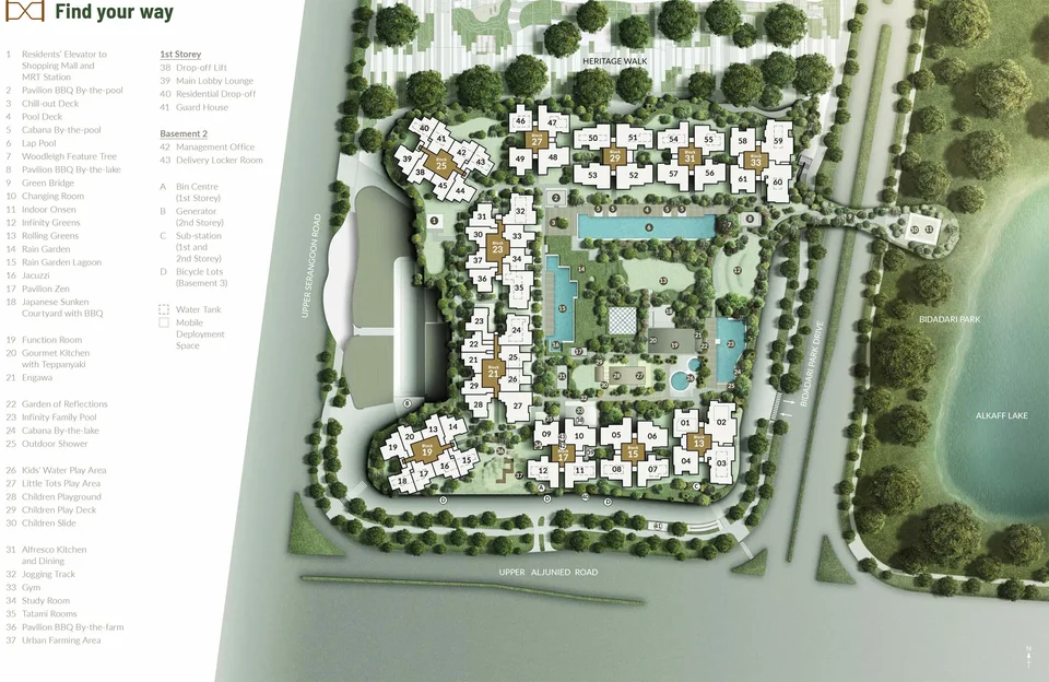 Site plan of The Woodleigh Residences in Singapore