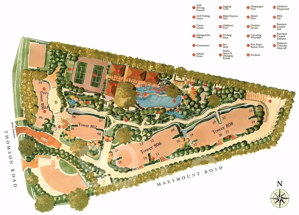Site plan of Thomson 800 in Singapore