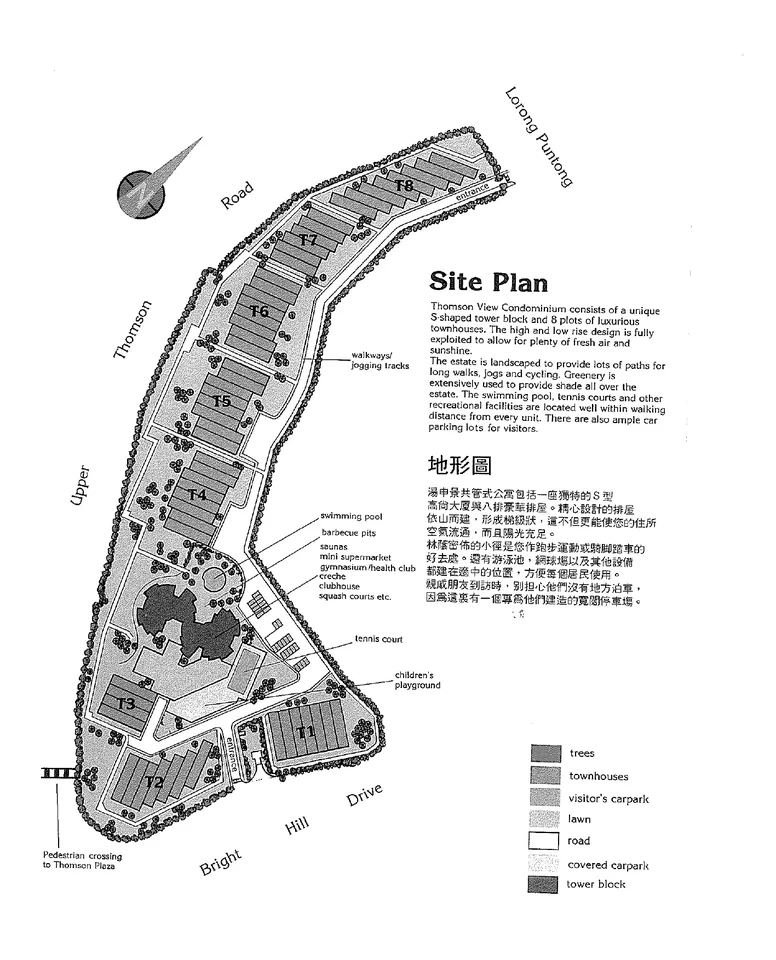 Site plan of Thomson View Condominium in Singapore