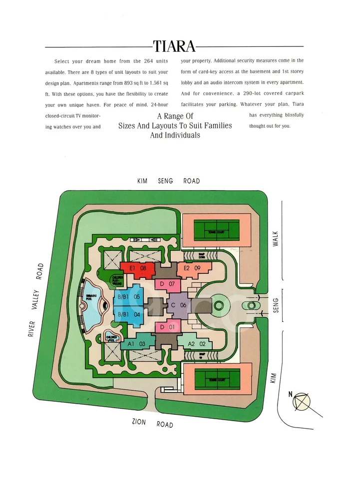 Site plan of Tiara in Singapore