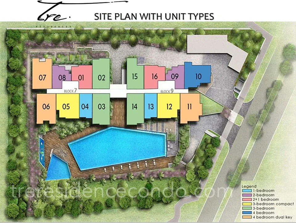 Site plan of Tre Residences in Singapore