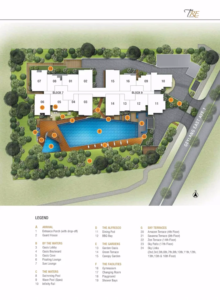 Site plan of Tre Residences in Singapore