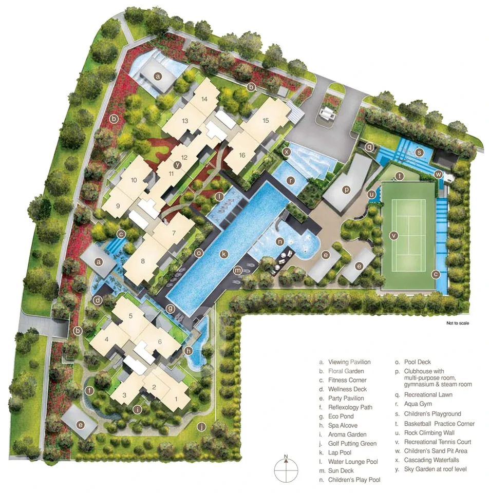 Site plan of Trevista in Singapore