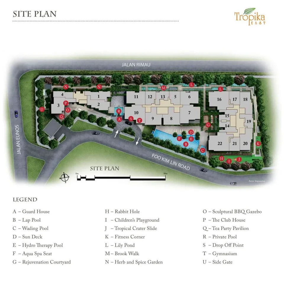 Site plan of Tropika East in Singapore