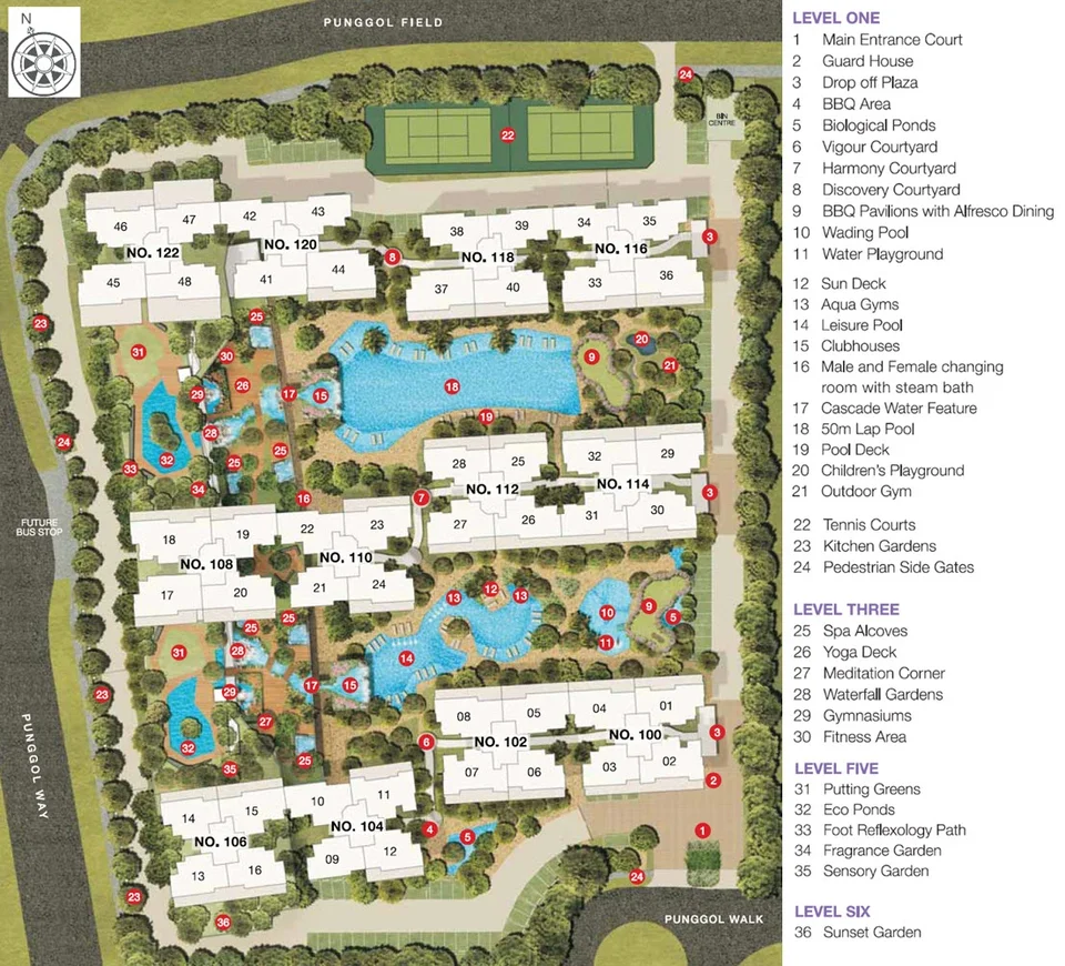 Site plan of Twin Waterfalls in Singapore
