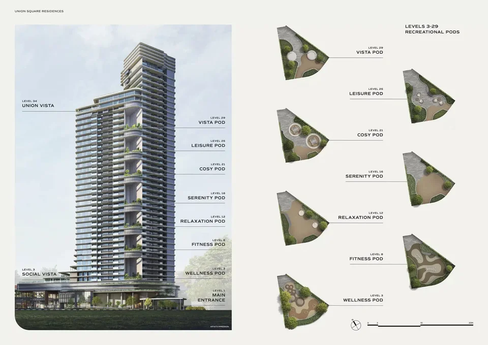 Site plan of Union Square Residences in Singapore