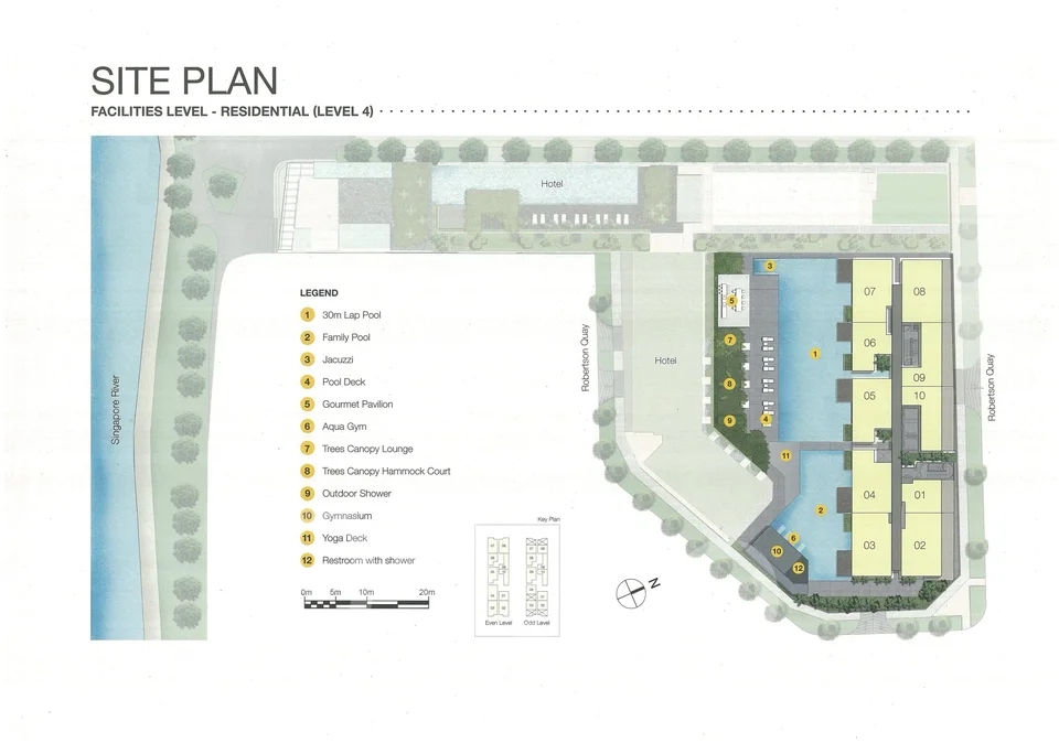 Site plan of UP@ROBERTSON Quay in Singapore