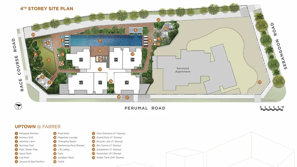 Site plan of Uptown @FARRER in Singapore