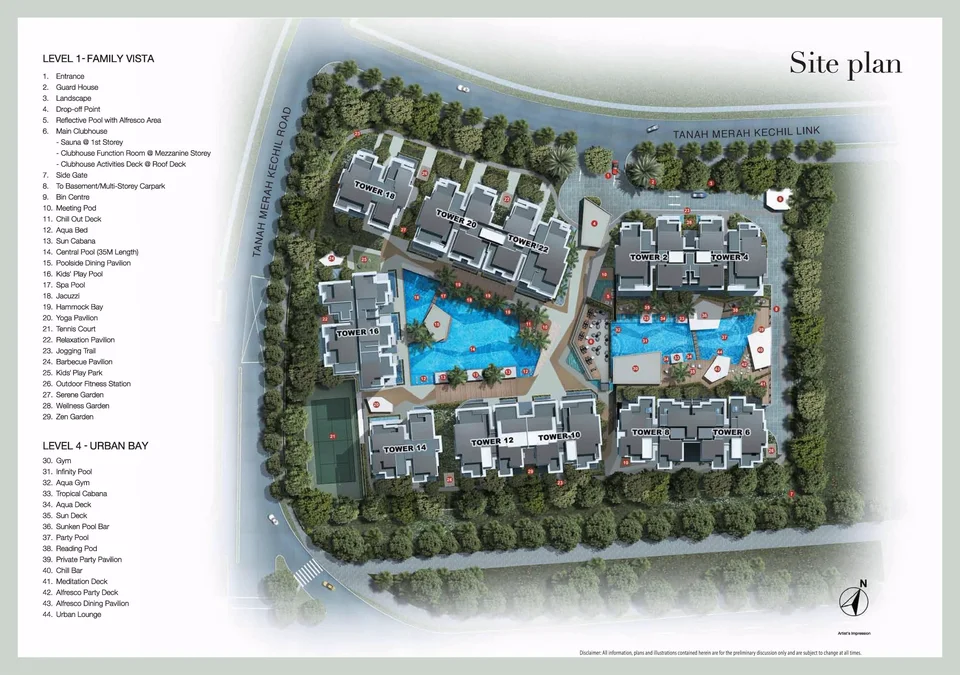 Site plan of Urban Vista in Singapore