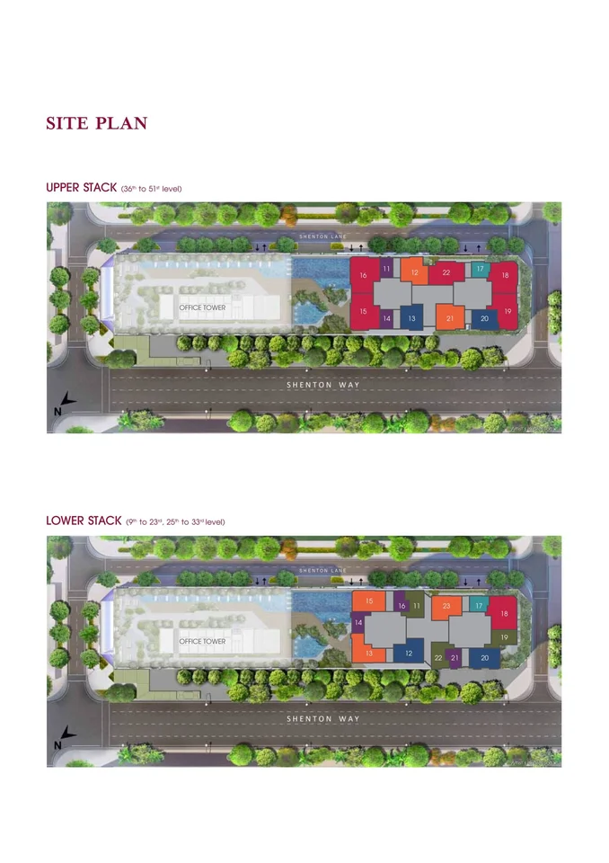 Site plan of V On Shenton in Singapore