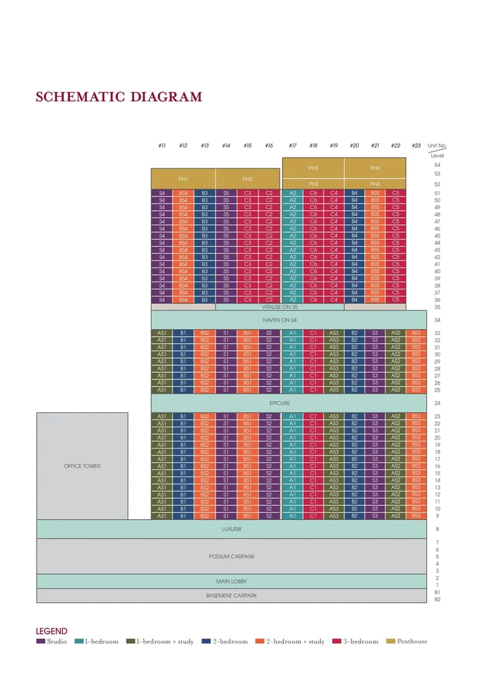 Site plan of V On Shenton in Singapore