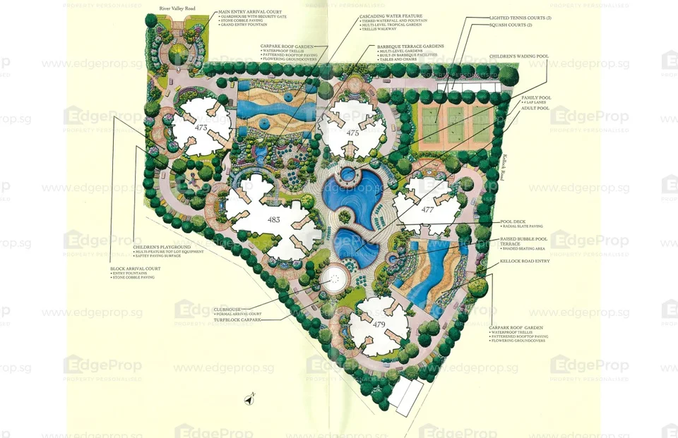 Site plan of Valley Park in Singapore