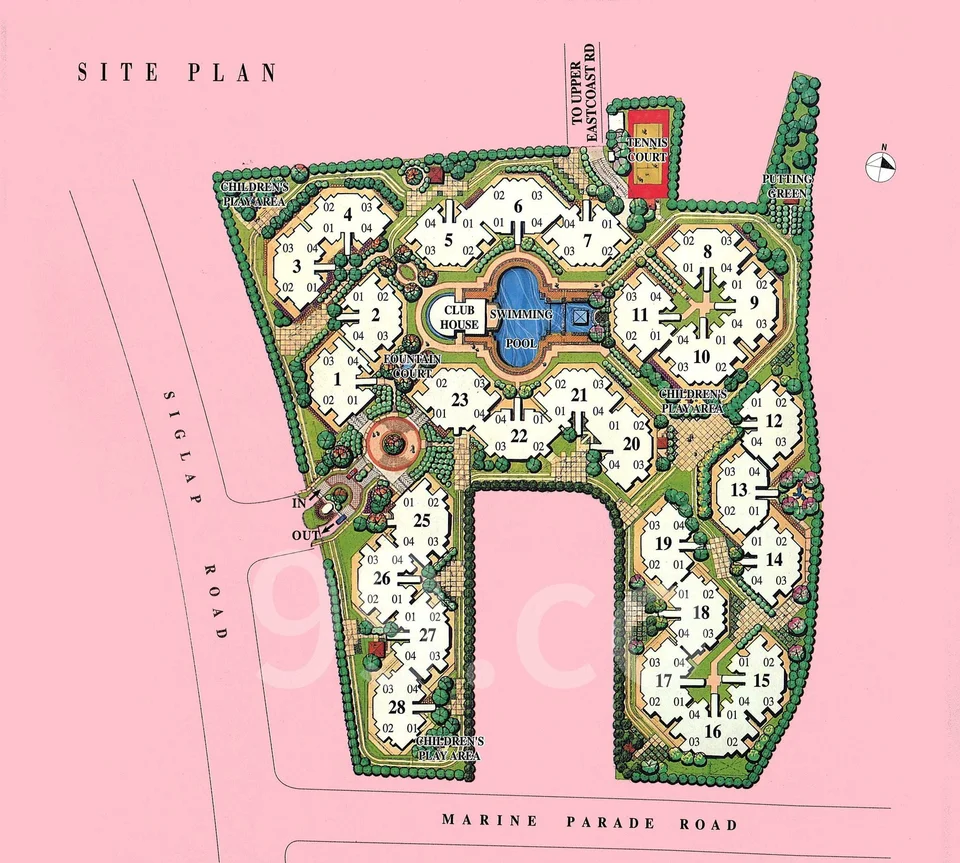 Site plan of Villa Marina in Singapore