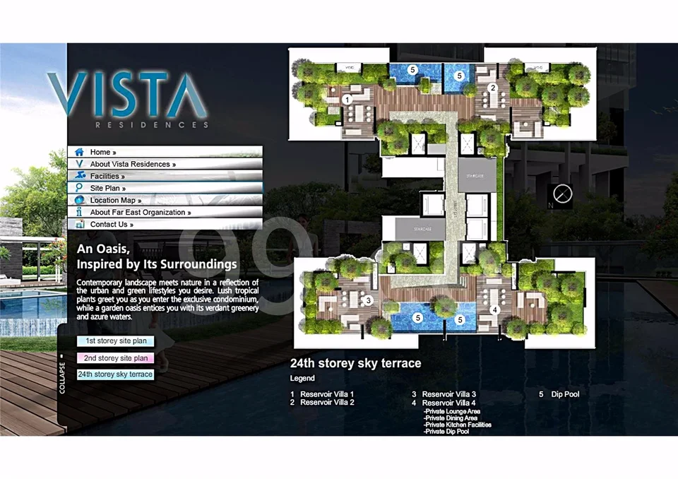 Site plan of Vista Residences in Singapore