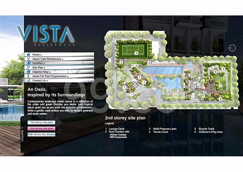 Site plan of Vista Residences in Singapore