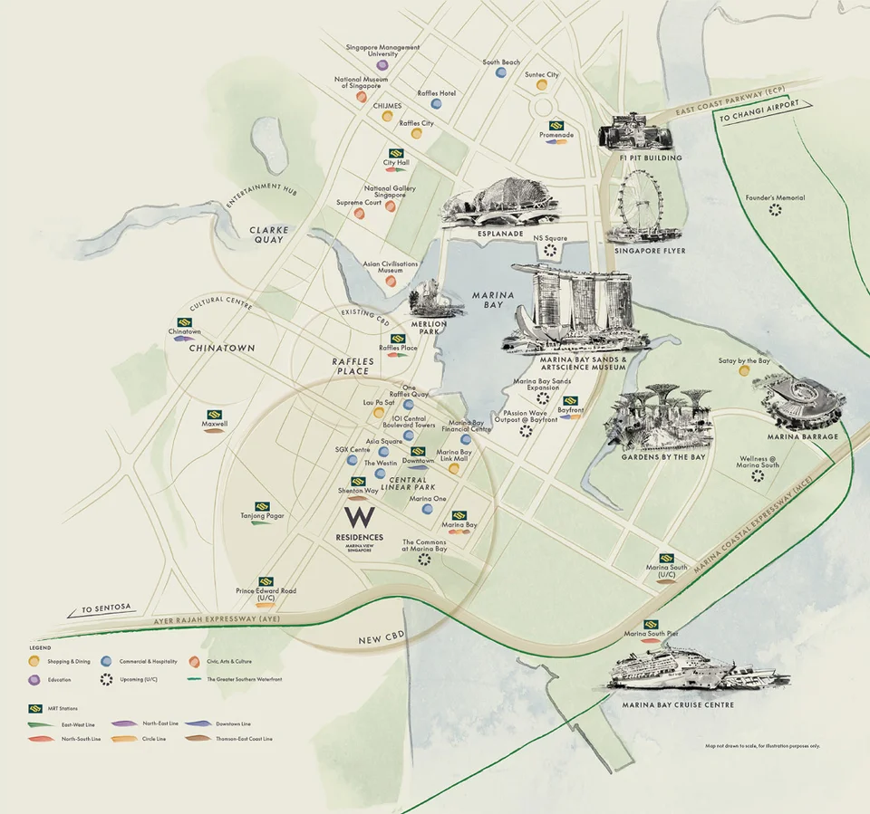 Site plan of W Residences Marina View - Singapore in Singapore