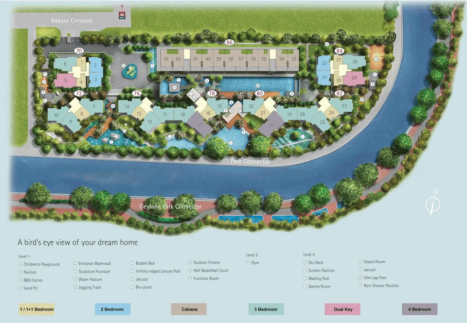 Site plan of Waterbank At Dakota in Singapore