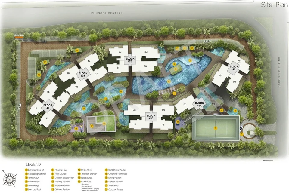 Site plan of Waterbay in Singapore